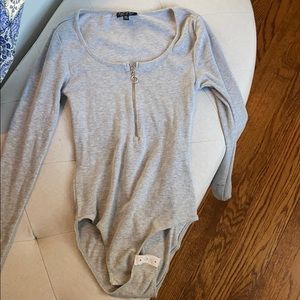 Top shop grey bodysuit